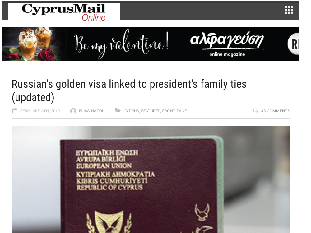 Russian’s golden visa linked to president’s family ties (updated)