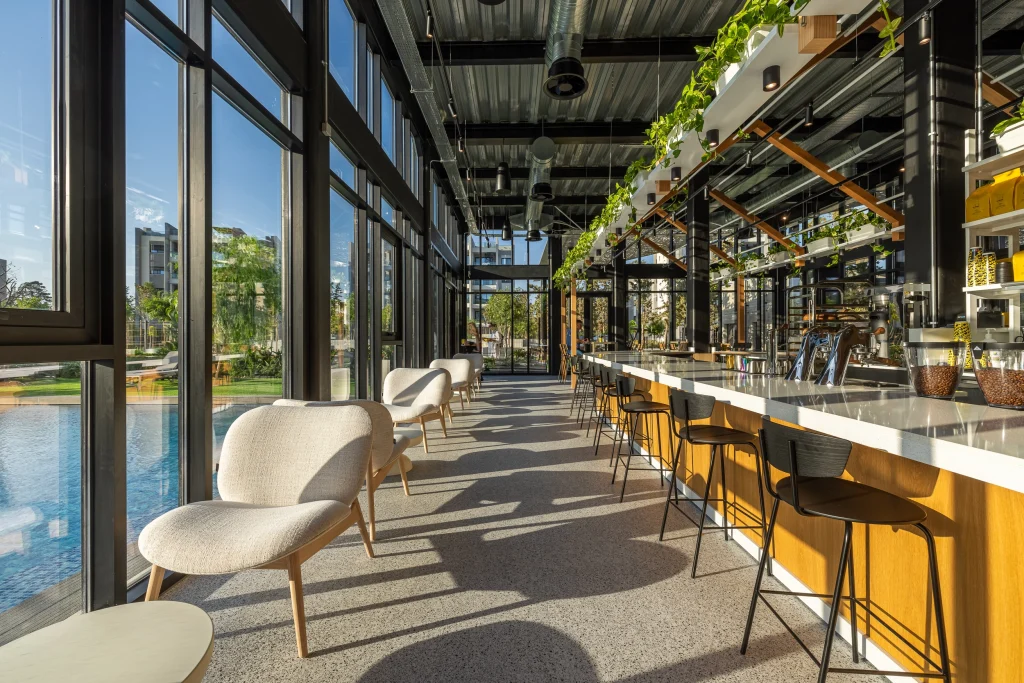 Nomad bread & coffee next to the pool at Sunset Gardens